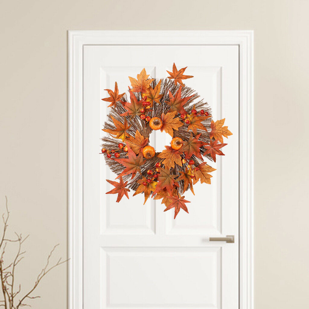 17.72" Fall Wreath Garland Front Door Thanksgiving Home Outdoor Decoration