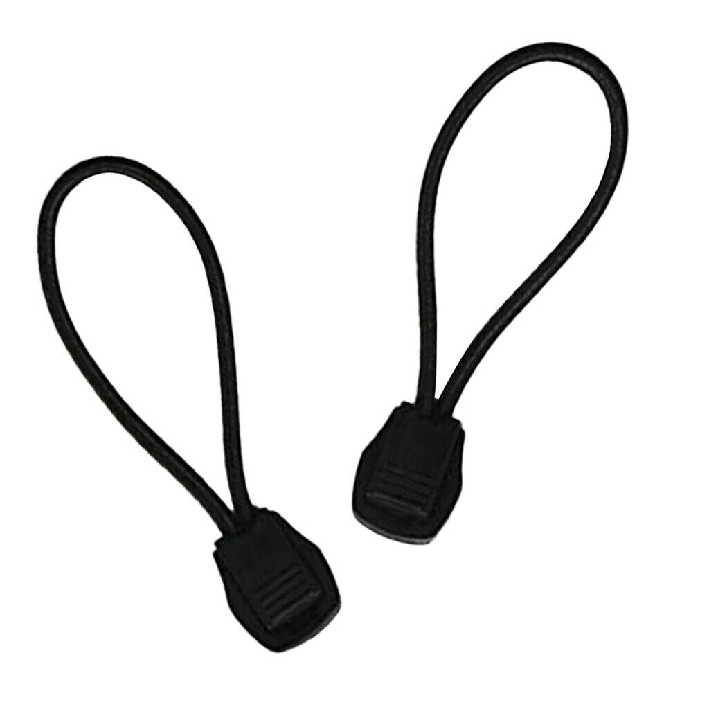 2 Pieces Black Rubber Tie Down Strap Shock Cord Bungee Rope for Scuba Diving