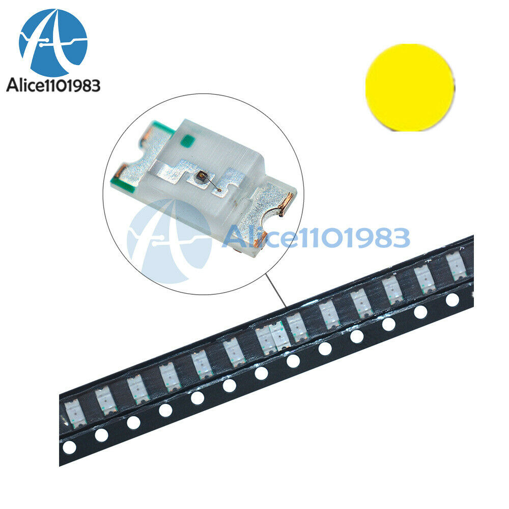 100PCS 1206 Yellow Super Bright LED SMD SMT Bulb Lamp Light High Brightness RoHs