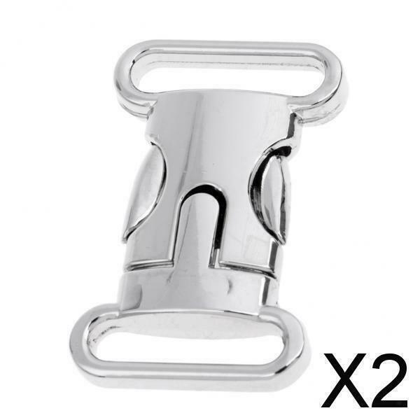 2X Metal Side Release Buckle for 20mm Backpack Webbing Strap Bracelet L
