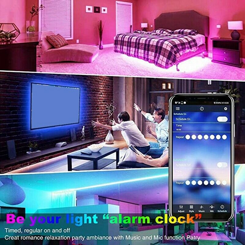 LED Lights for Bedroom Strip Lights 5050 Flexible Strip Lights Built-in Mic ,SR9