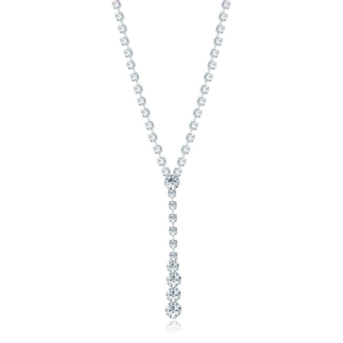 Stylish Wedding Bridal Rhinestone Crystal Necklace Drop Earrings New Jewelry Set