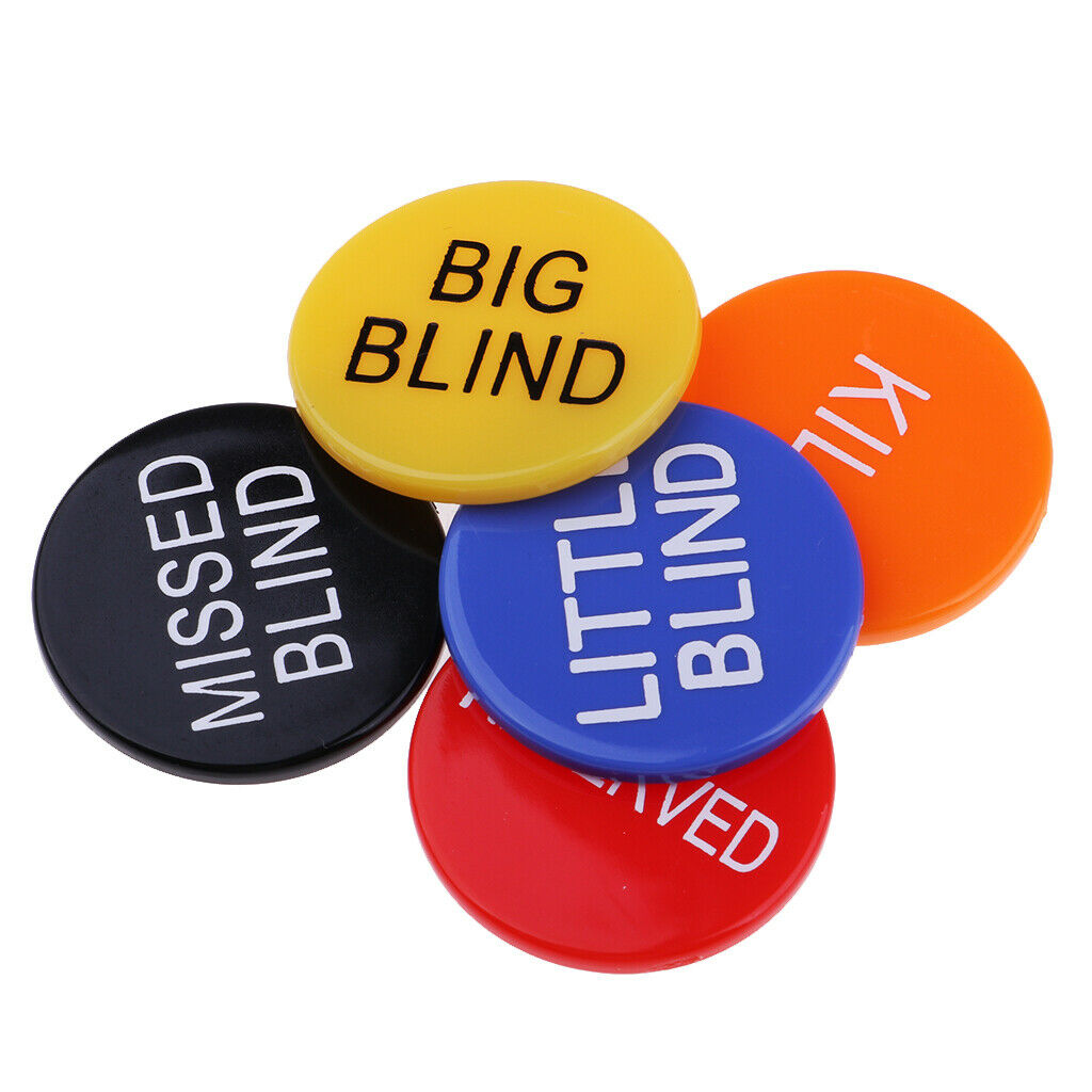 Collectibles 5 Pieces Texas Casino Poker Game Delaer Buttons 3 Cm / 1.18 Inches
