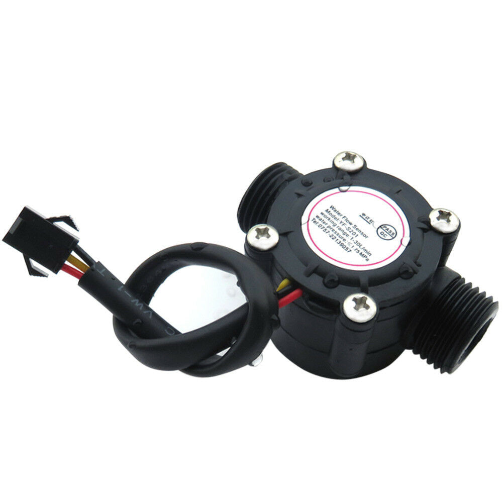 New 1/2" Water Flow Sensor Switch Hall Flow Meter Counter For Arduino  1-30L/min
