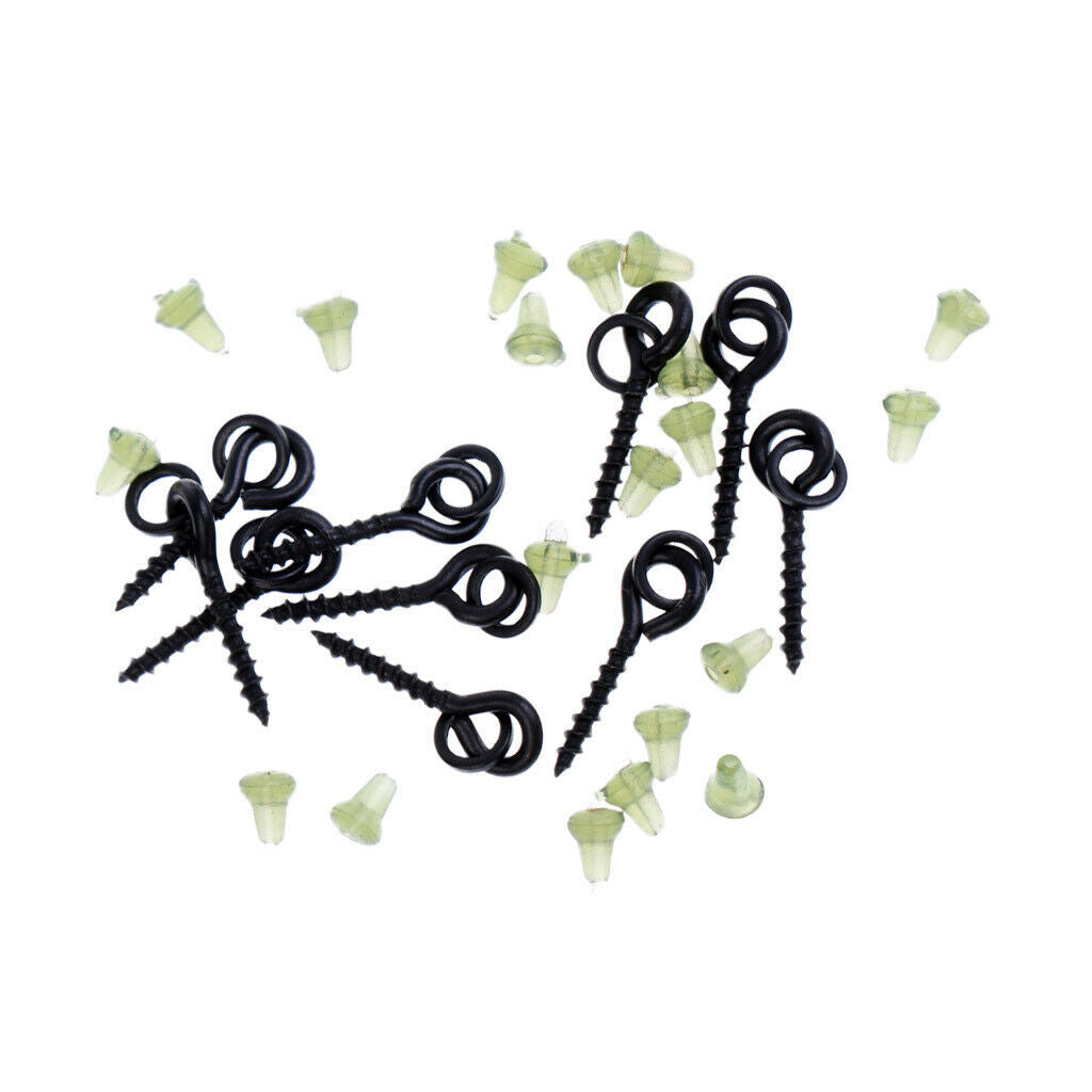 40x Hook Stops Beads Carp Chod Rigs Threaded Boilie & 20pcs Bait Screws