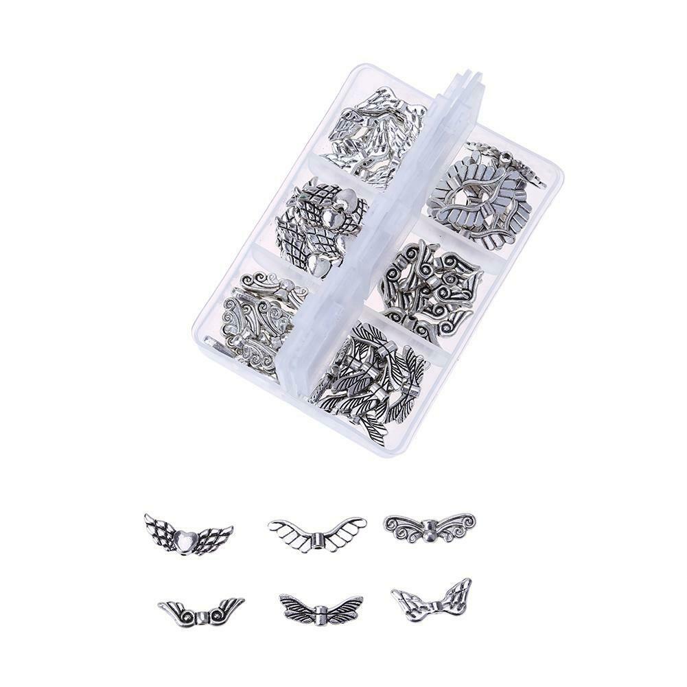 60pcs Butterfly Angel Wings DIY Decor Charm Jewelry Pendant Chain Necklace @