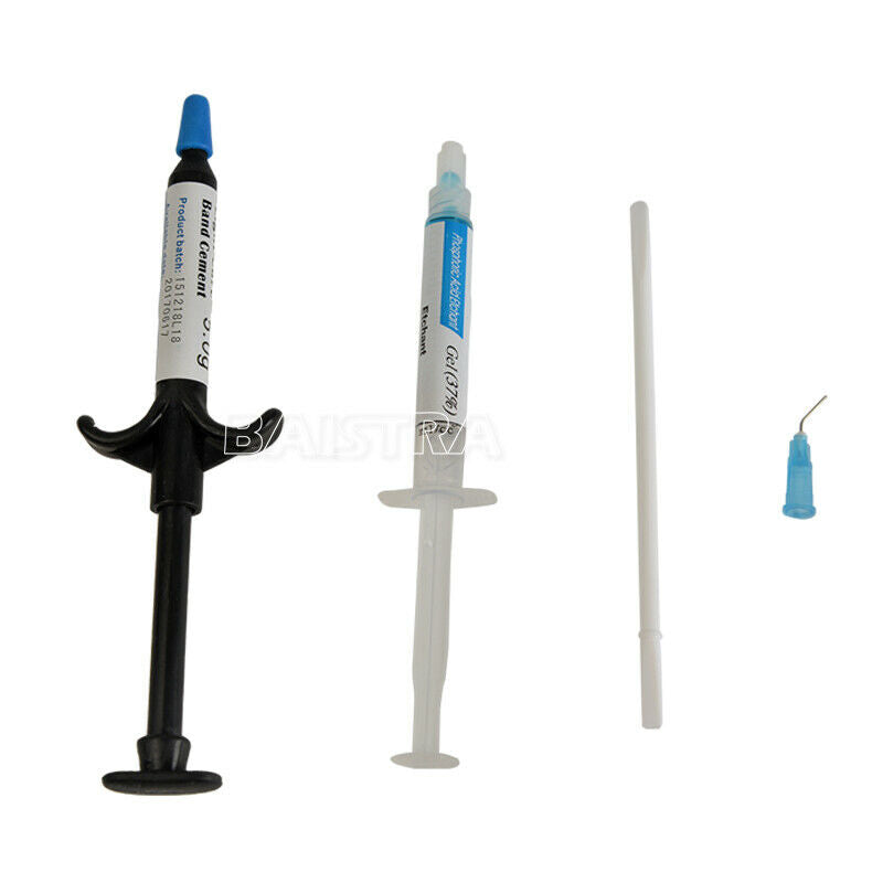 2X Dental Adhesive Light Cure Band Cement Blue Glue Kit for Orthodontic Bracket