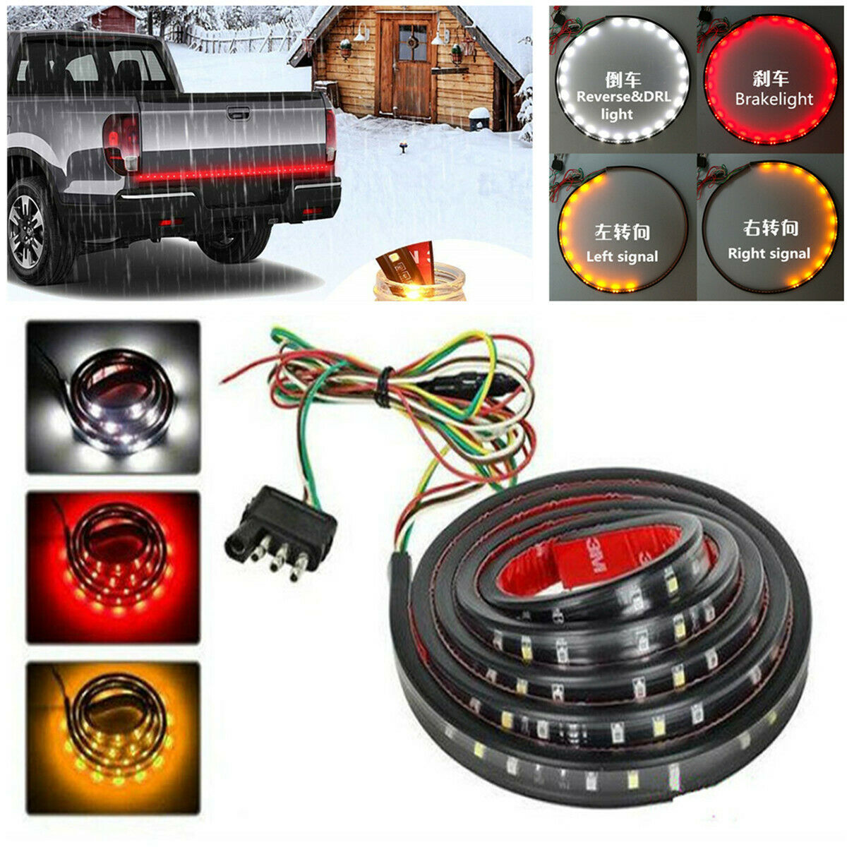 48" LED Light Strip Rear Tailgate Brake Light Bar For Truck Pickup Universal