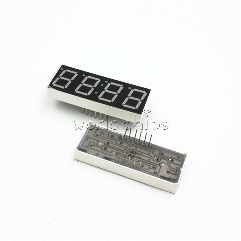 2PCS 4 Bit Common Anode Digital Tube 0.56 with Clock (Red Color LED)