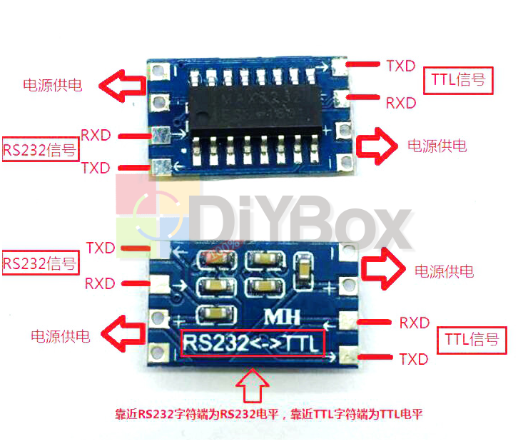 10* MAX3232ESE Converter Mini Board RS232 To TTL Adapter Serial Port Module 3-5V