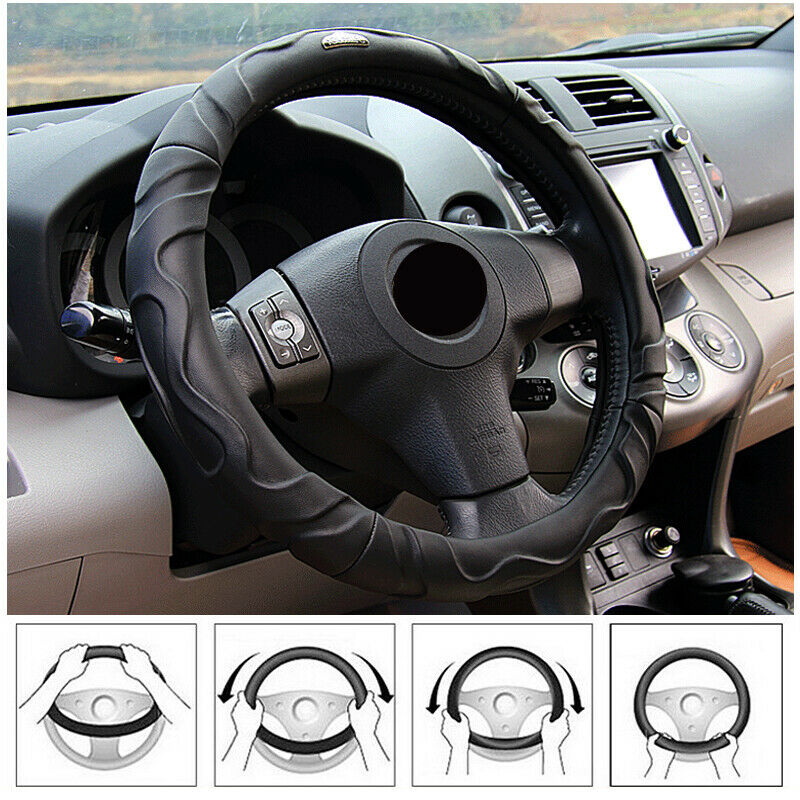 38CM Car Steering Wheel Cover PU Leather Non-slip fit for BMW Buick Chevrolet