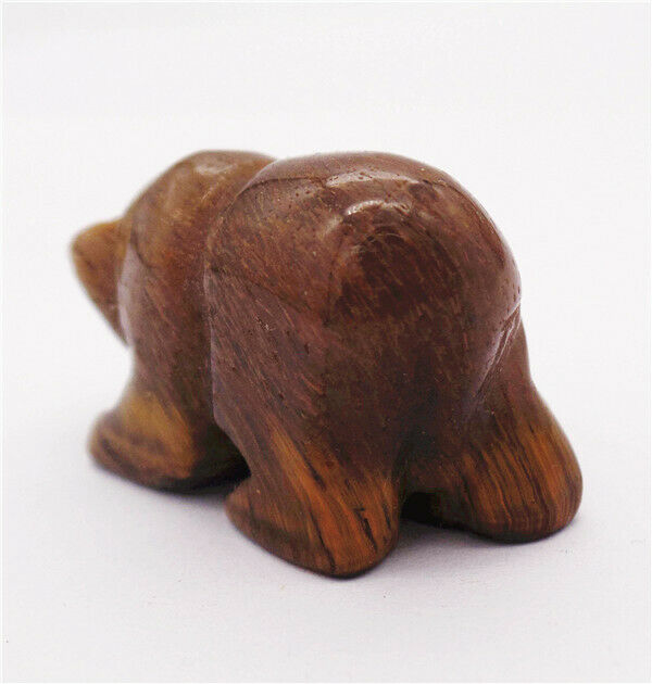 39x23x16mm Natural Tiger Eye Gem Carved Bear Decoration Statue Home Decor HH7752