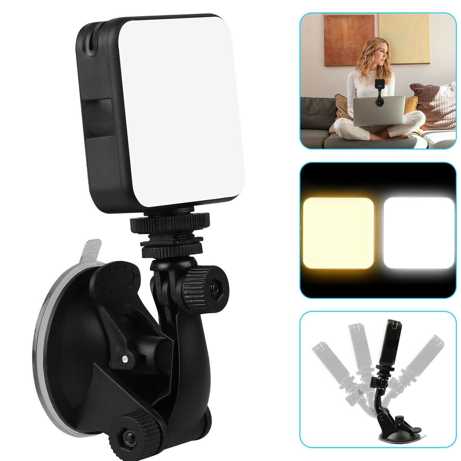 360° Video Conference Lighting Kit USB LED Light Adjustable for YouTube Camera