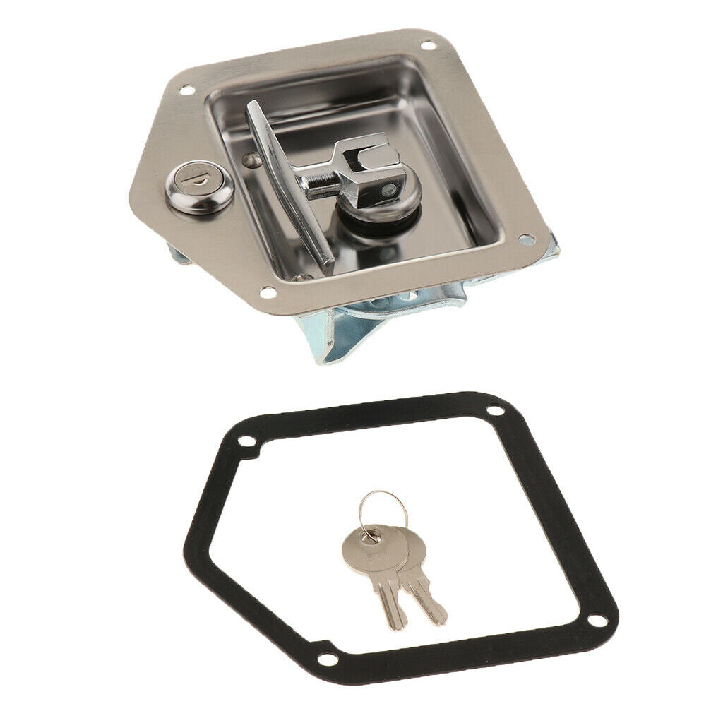 Stainless Steel Car Truck Trailer Toolbox Lock Latch w 2 Key T Handle 2 Pack