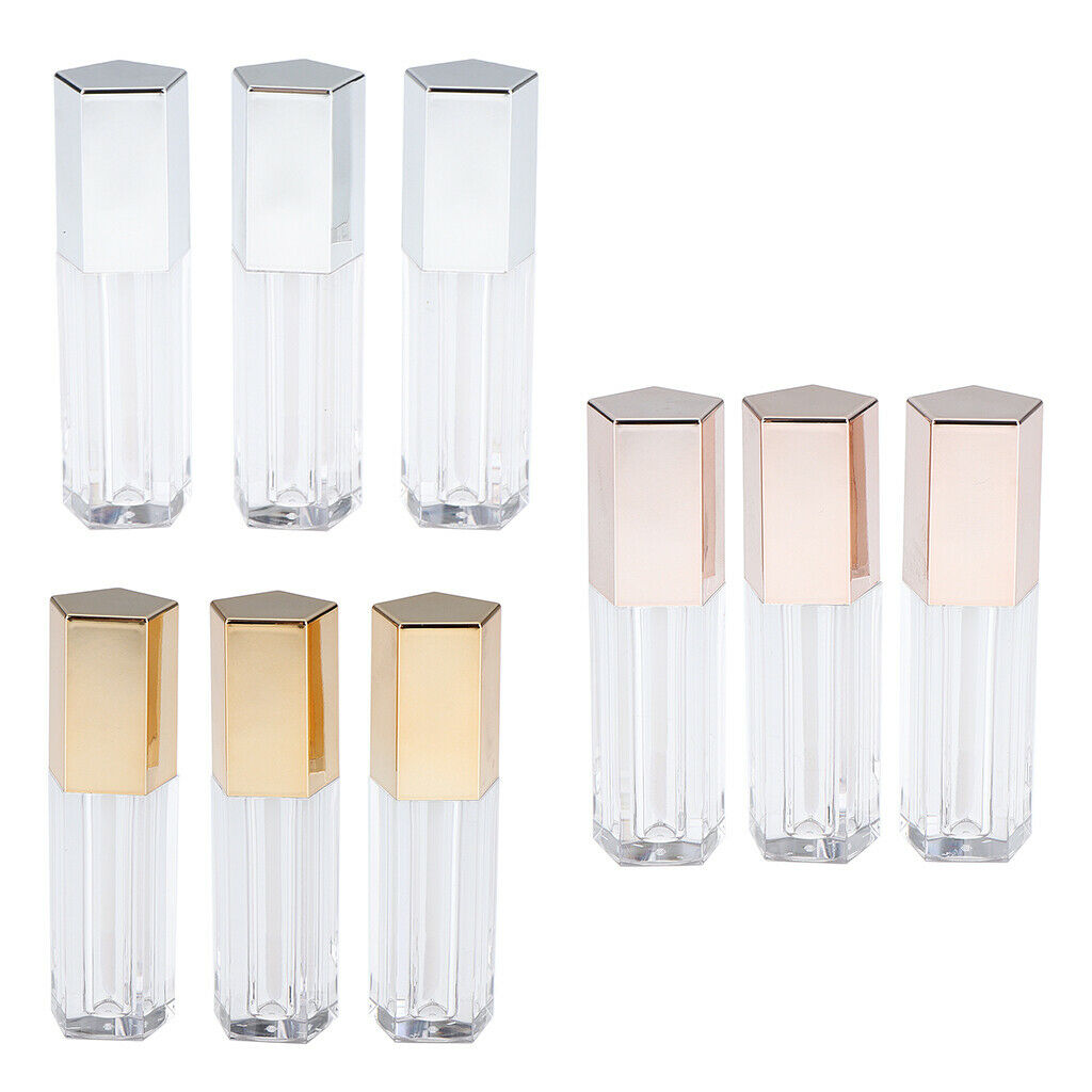 9 Pieces 5ml Cosmetic Container Lipstick Bottle Oil Tube Lip Balm Case