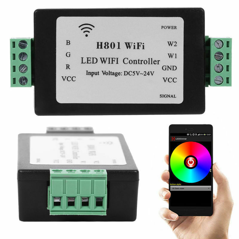 H801 Plastic RGB LED Strip Light WIFI Controller Dimmer Android WLAN Control L60