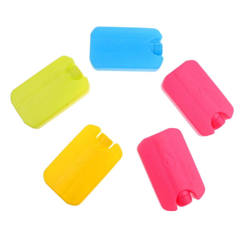 5 Pieces Portable Reusable Plastic Ice Blocks Freezer Cool Pack Cooler Box Bag