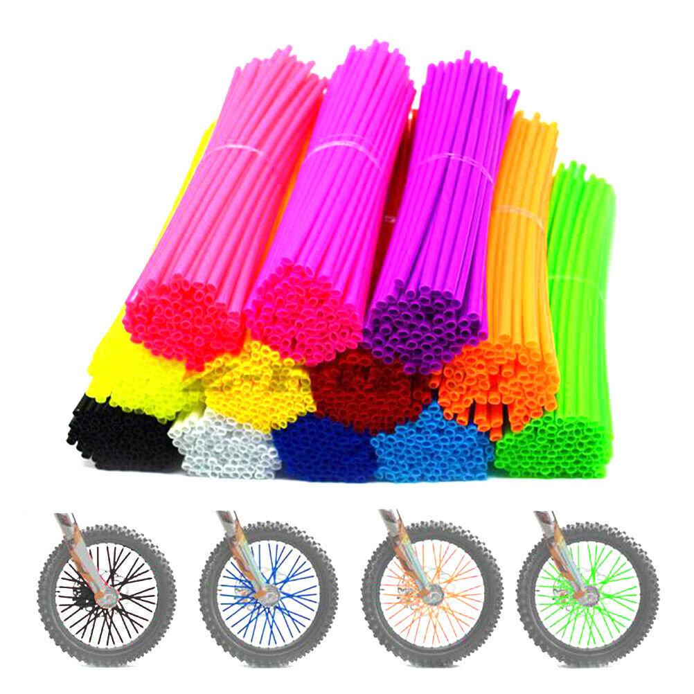 36x Black Universal Moto Dirt Bike Enduro Off Road Wheel RIM Spoke Skins c.l8