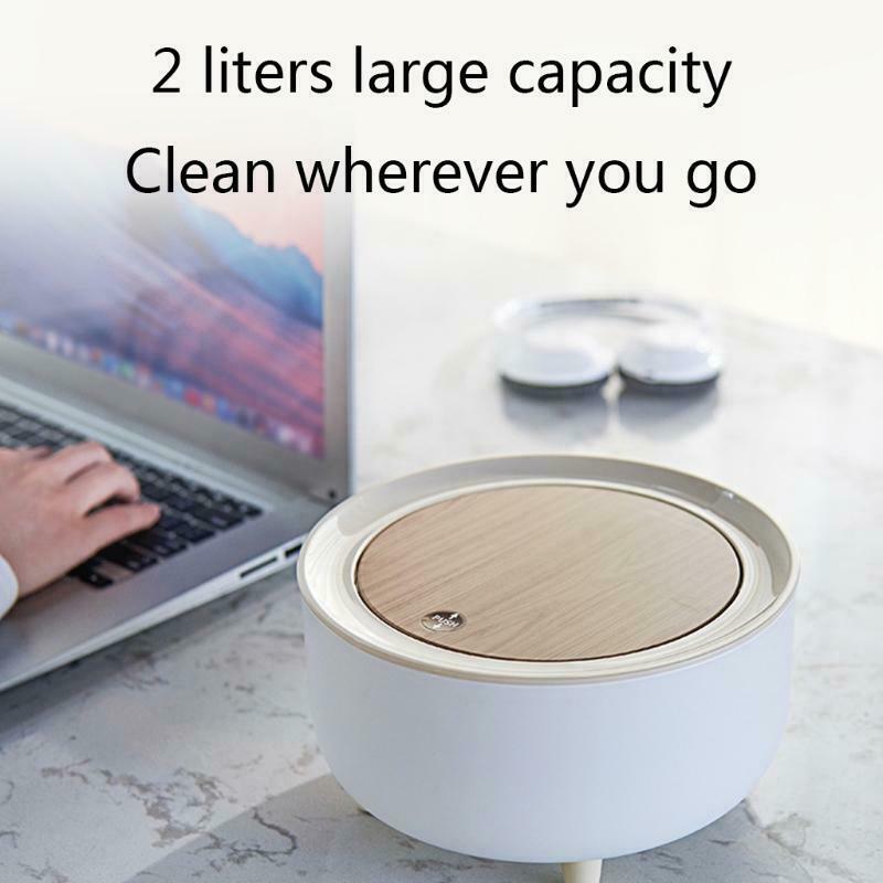 Nordic Mini Trash Can with Elasticity Press Lid Cover High Foot Waste Basket Bin