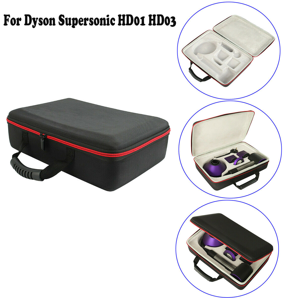 Hard Travel Case Carrying Storage Bag for Hair Dryer Dyson-Supersonic HD01 HD03