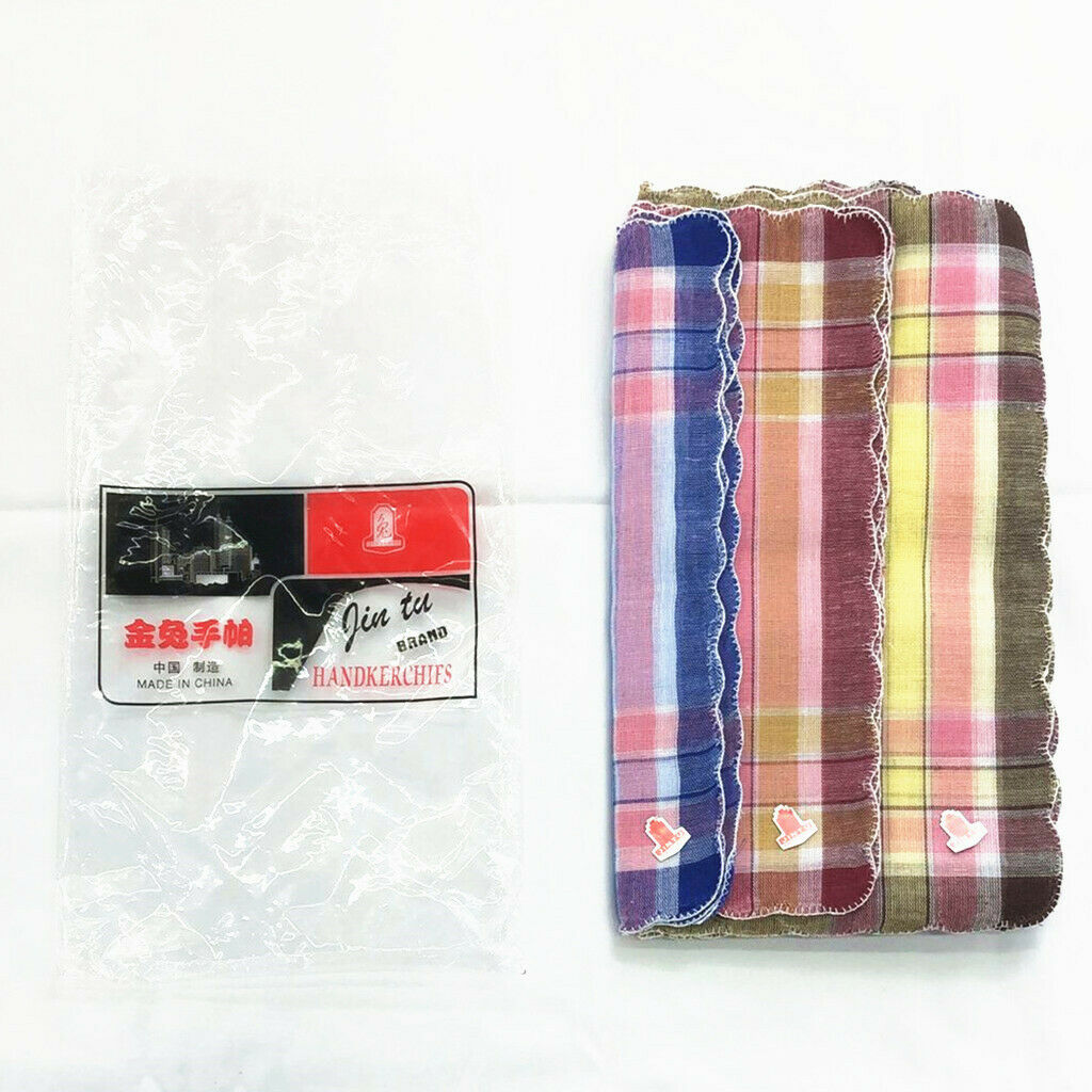 12 Pcs Women's Soft Handkerchiefs Pocket Square Kerchief Gift Set 28x29cm
