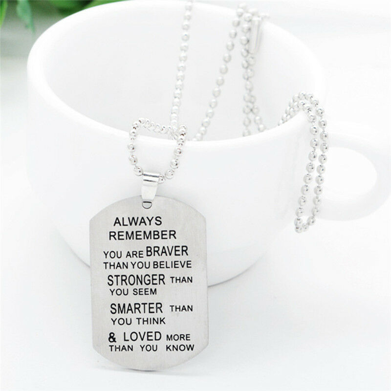 Always Remember You Are Braver Than You Believe Hot Jewelry Pendant Necklace  Kt