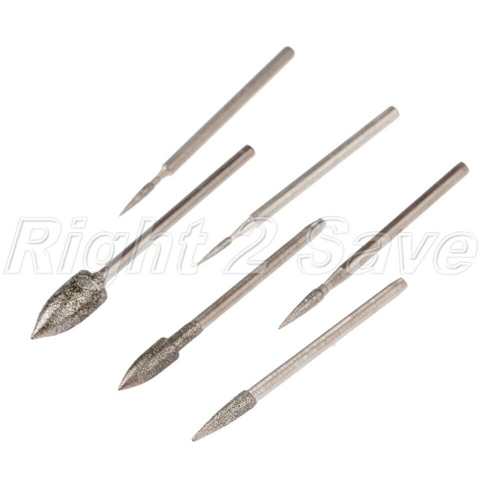 6pcs/set Diamond Coated Polishing Burr Head Needle Grinding Jade Stone Metal Kit