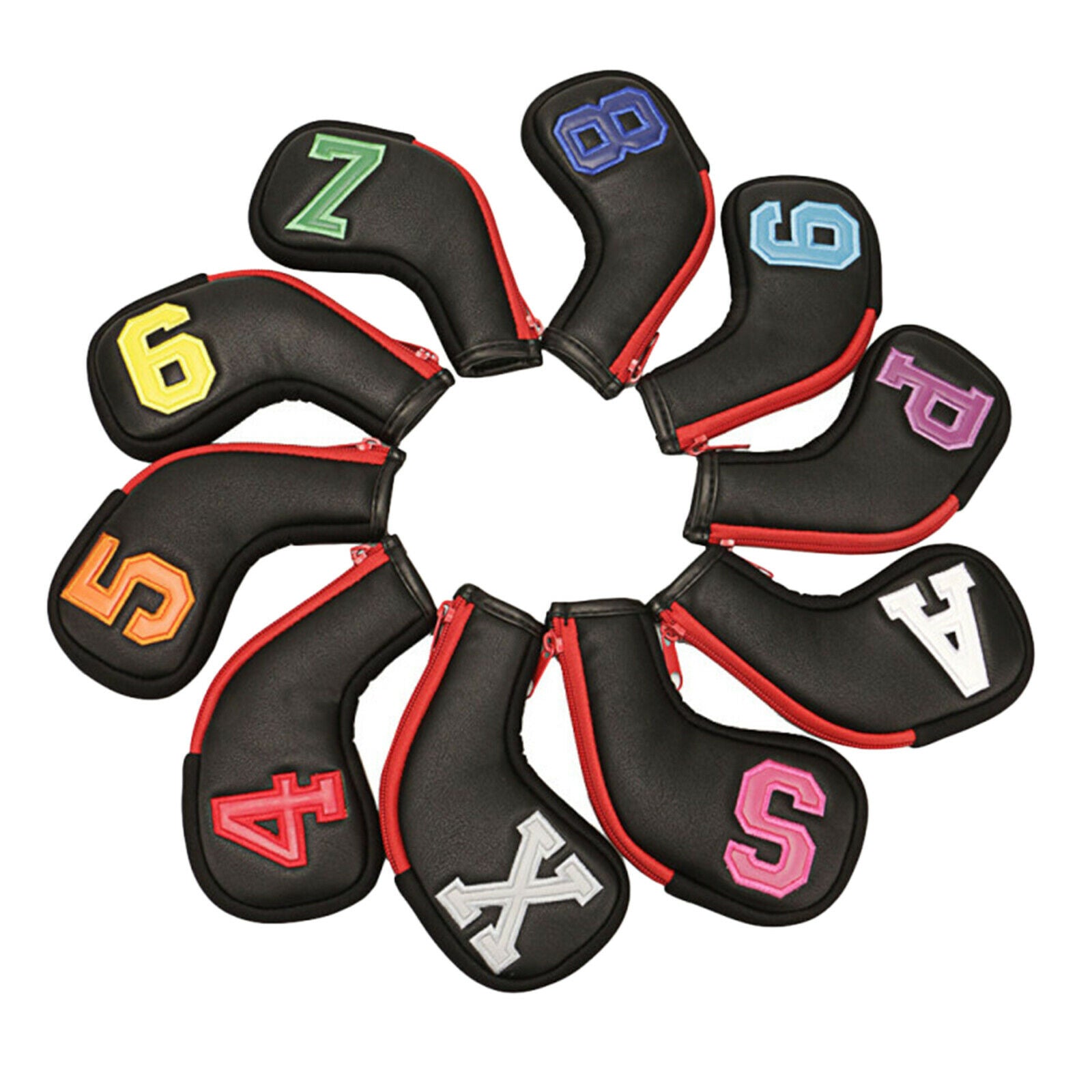 Golf Club Iron Head Covers Thick Synthetic Leather Golf Iron Head Covers