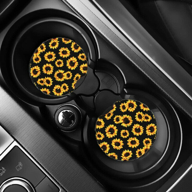Car Leather Center Console Armrest Pad Key Cover Water Cup Slot Mat Coaster Kit
