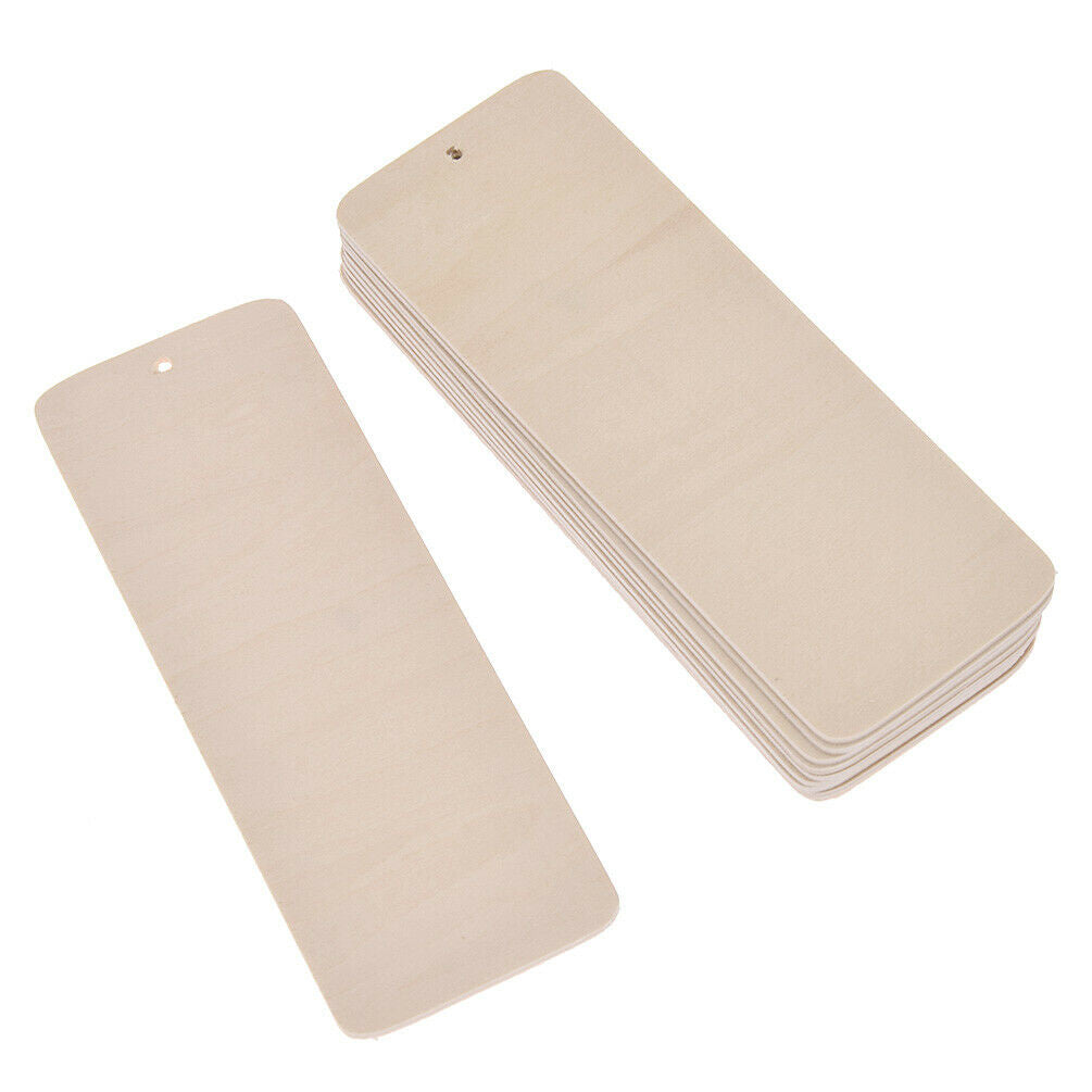 10Pcs Blank Wooden Bookmarks Hanging Tag Label Book Marker Readers Craft Acc DIY