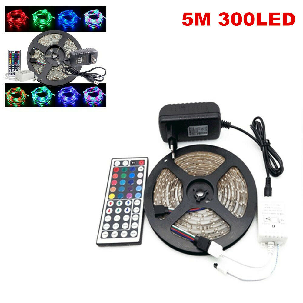 5M 300LED Strip Light SMD 3528 RGB/White Flexible + Remote Control +Power Supply