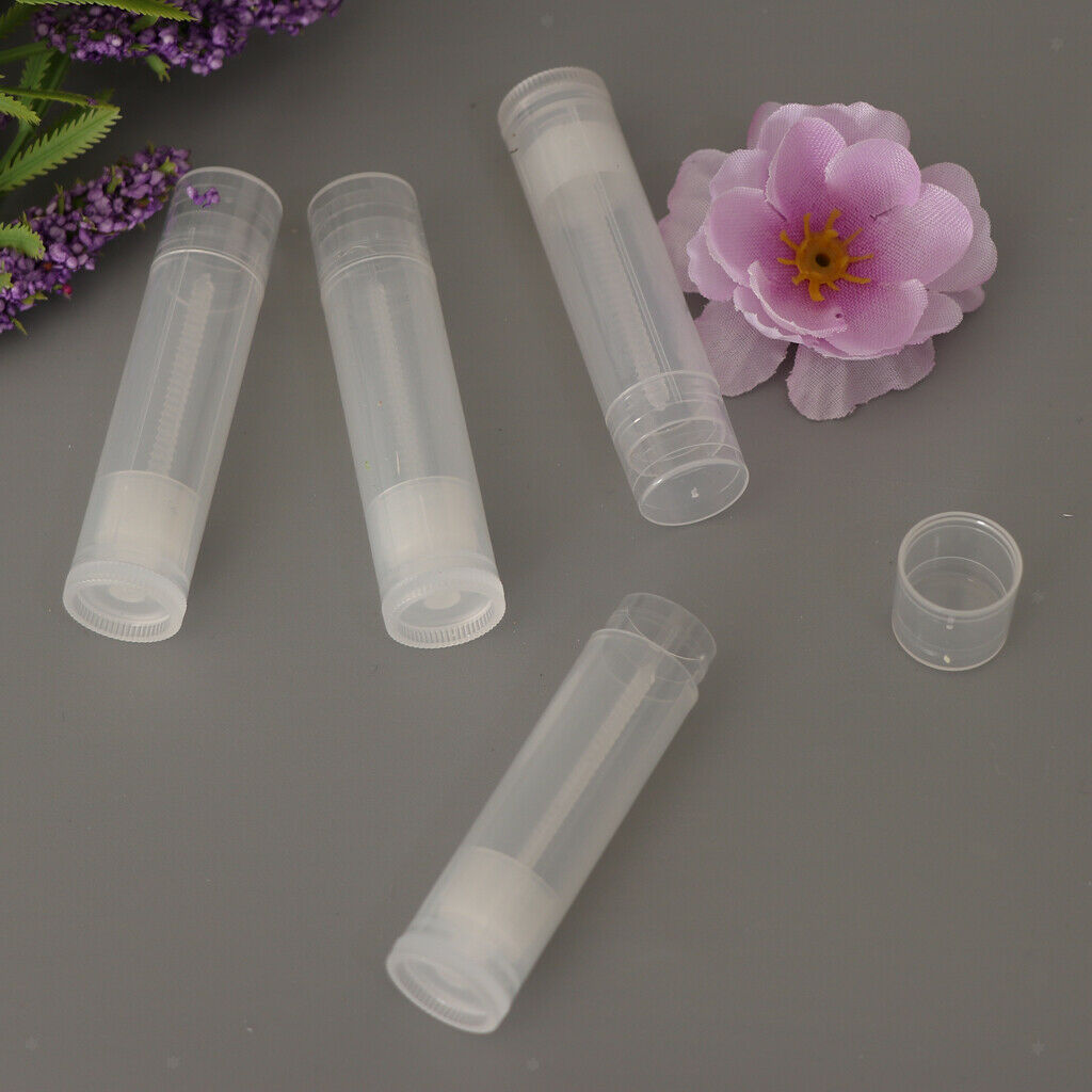 25 Pack 5g Mini Lip Balm Tubes Clear Travel Refillable Lipstick Bottles