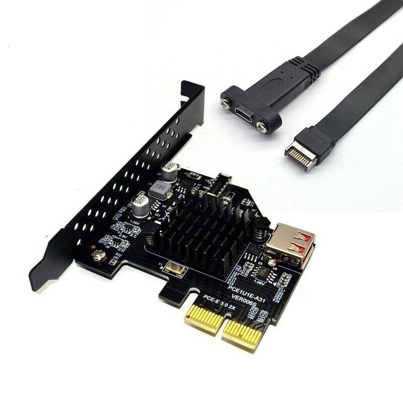 PCI-E 2X to USB 3.1 Type E Front Panel Socket Adapter Card Express for MotherbO4