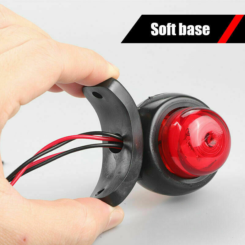20X 12V 24V Red Yellow White LED Side Marker Clearance Light Lamp Truck Trailer