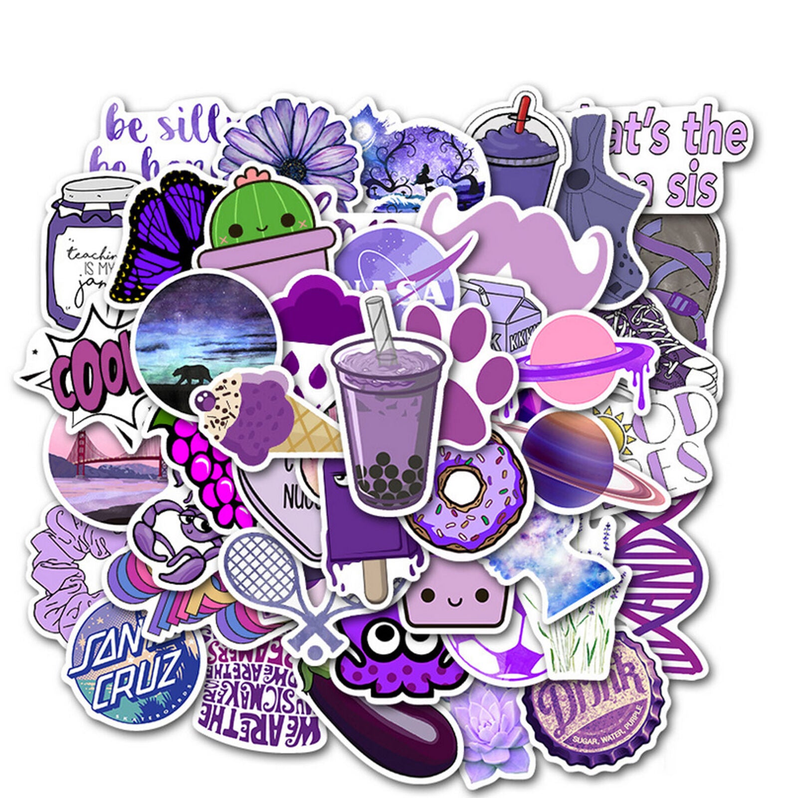 50 PCs Cute Stickers for Water Bottles and Hydro Flask for Teen Girls