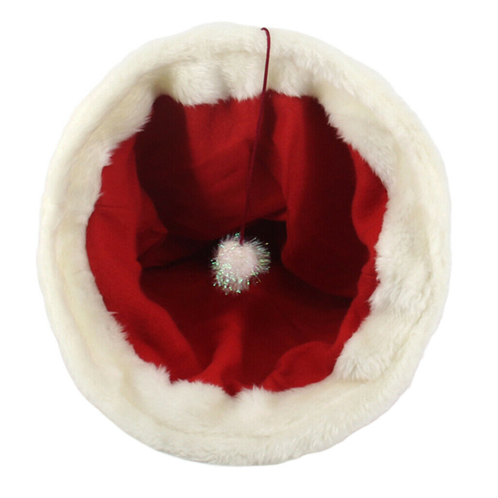 Christmas Hat Pet Bed Warm Soft, Small Dog Bed, Cat Nest for Small Pet,