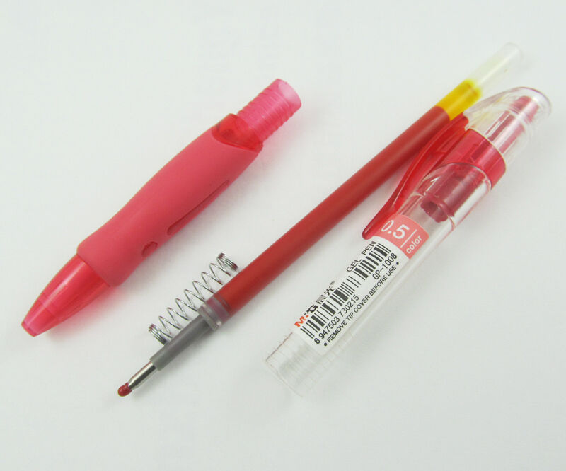 1pc M&G 0.5mm Retractable pipe Gel Ink Pens Red Color New
