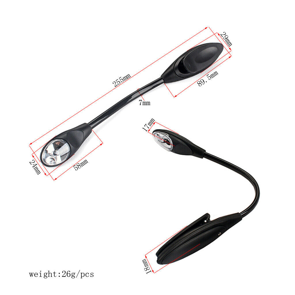 Book Light, LED Clip on Reading Light, Flexible Book Reading Lamp, Eye-Caring