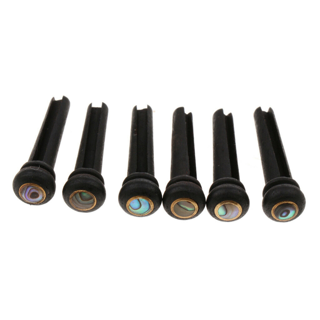 6x Abalone Dot Guitar Bridge Pins for Acoustic Guitar Part Accessories 30mm