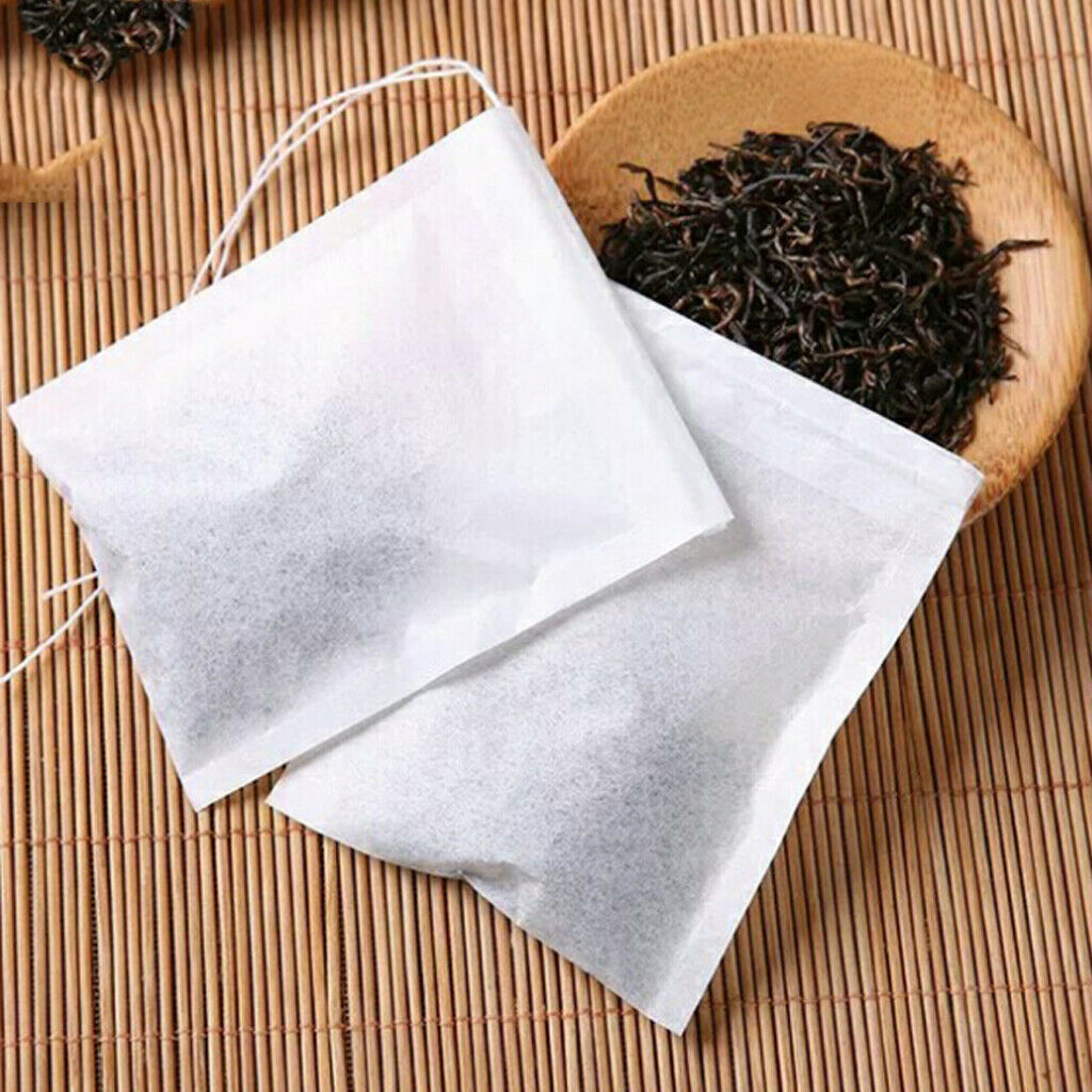 100 Spice Boutique Self Fill Tea Bags Empty Drawstring For Loose Tea 7x9.5cm