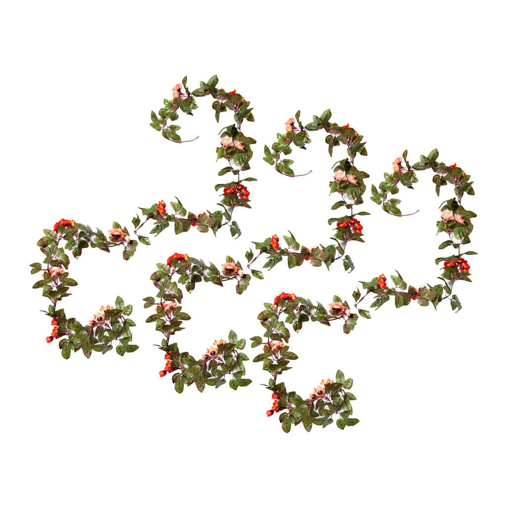 3pcs Vivid Color Vine Flowers Garland Silk Flower Garland Garden Fence Decor