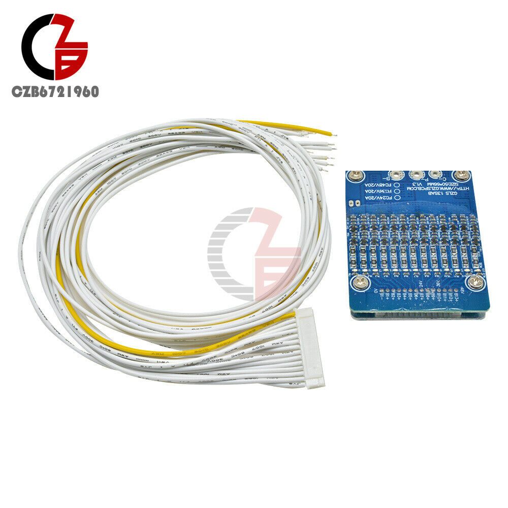 48V 13S 18650 Lithium Li-ion Cell Battery Protection BMS PCB Balance Board 20A