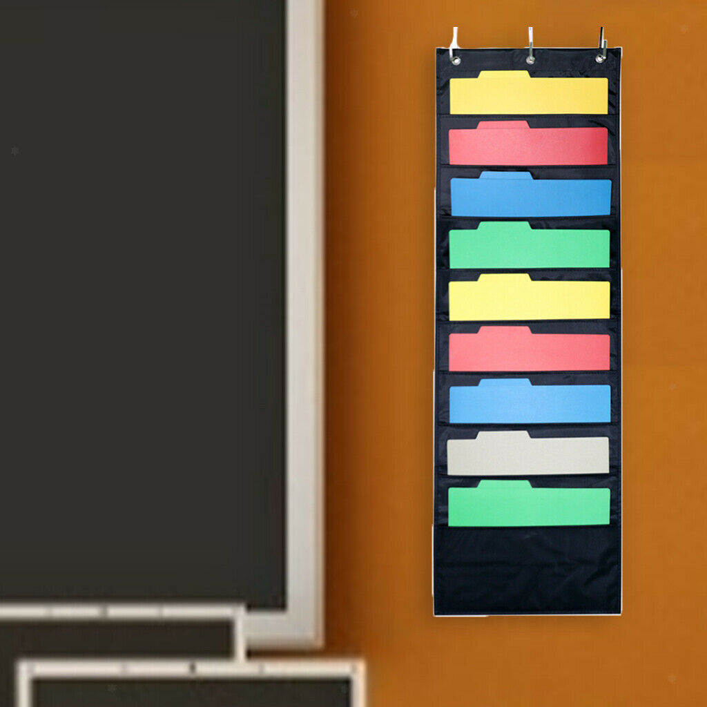 Hanging Storage Pocket Chart with 10 Pockets 3 Hangers Wall Organize Files