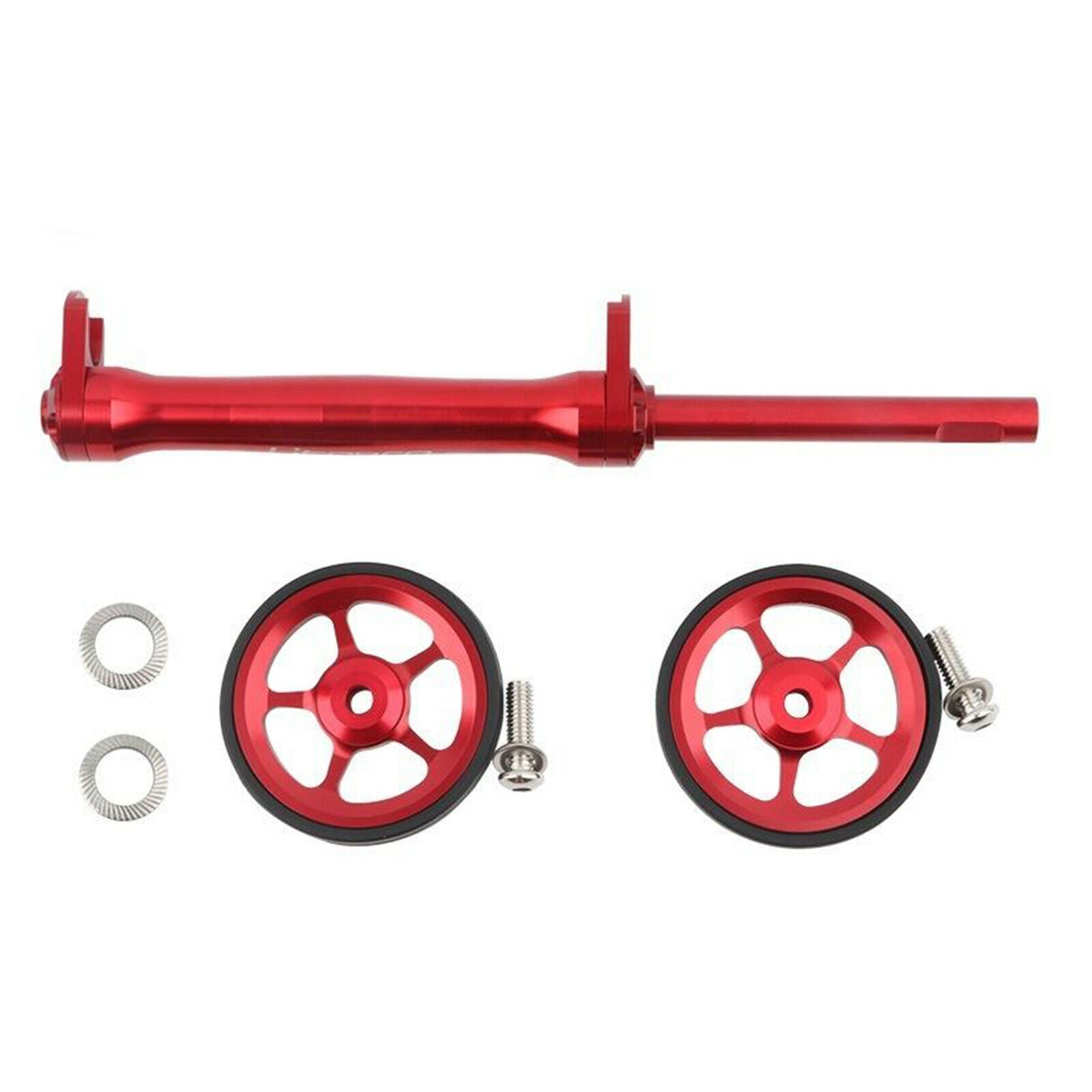 Folding Bicycle Easy Wheel Extension Rod for Brompton Red