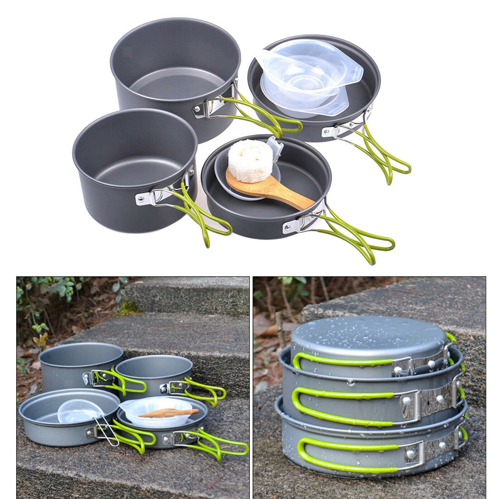 11in1 Camping Cookware Kit 2-3 Persons Aluminium Cooking Pot Cook Equipment