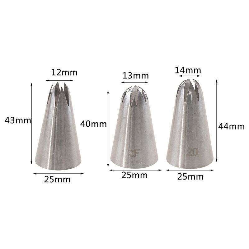 1Set Medium Icing Piping Pastry Nozzle Tips Baking Tool Stainless Steel N.l8