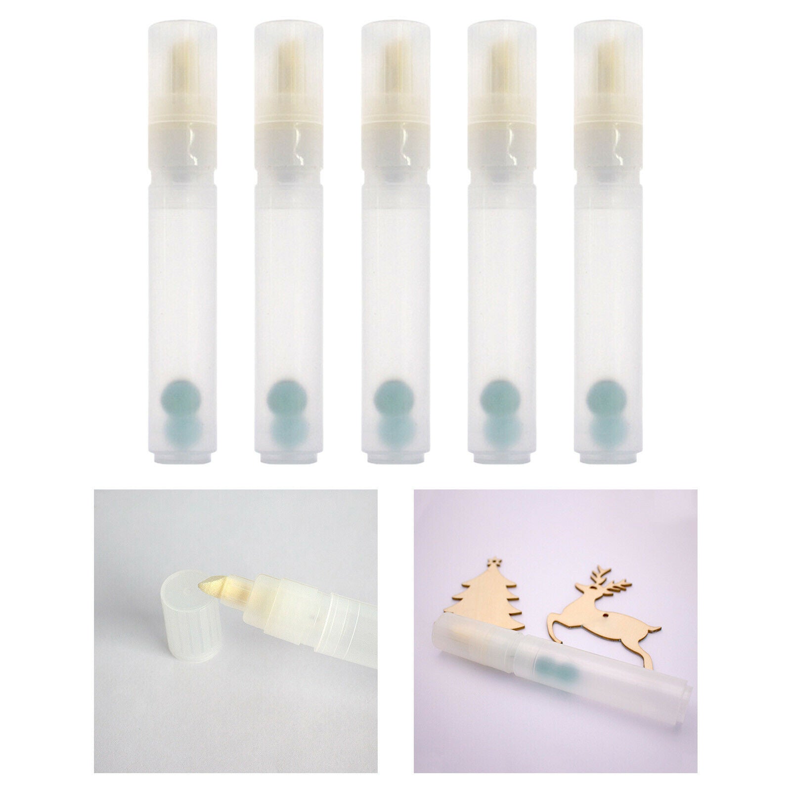 5x Empty Paint Pen Refill Cartridges Blank Tube Artists Marker for Painting