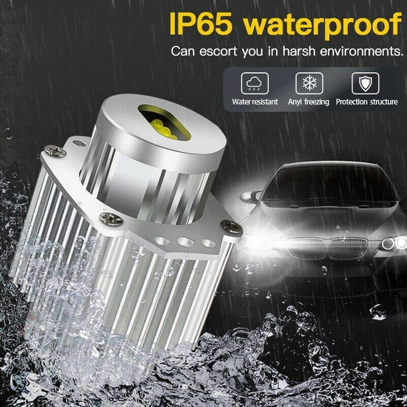 2Pcs Angel Eyes CANbus 80W LED Headlight Marker Light Bulbs Error Free for -Q7R2