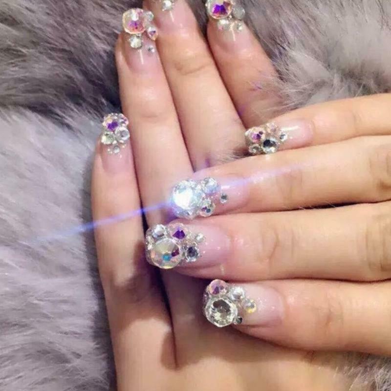 12 Grids Rhinestone Nail Art Decorations Multi Shapes for Nails Manicure Tool