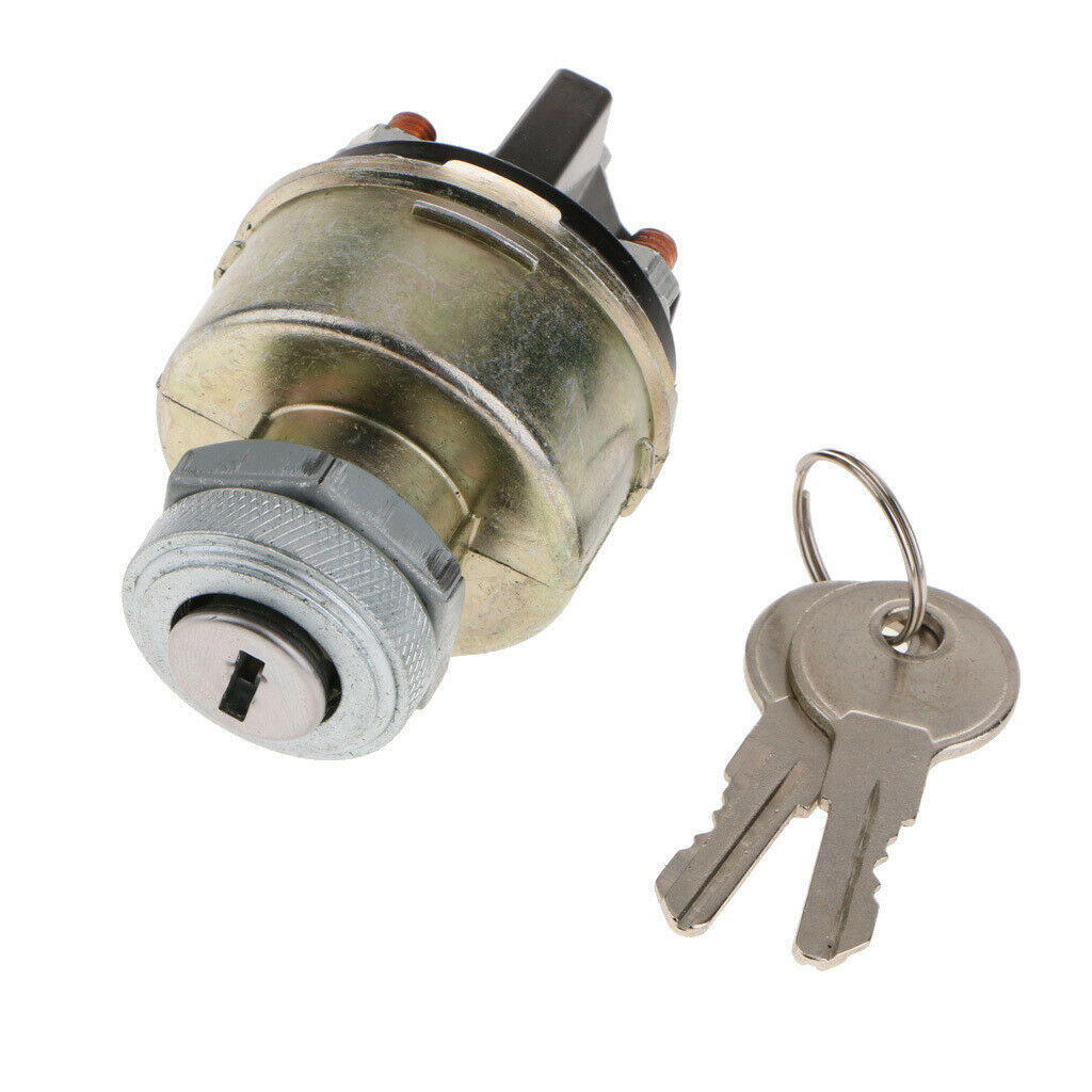 Universal Car Ignition Key Starter Switch Lock Cylinder 2 Position W/ 2 Key